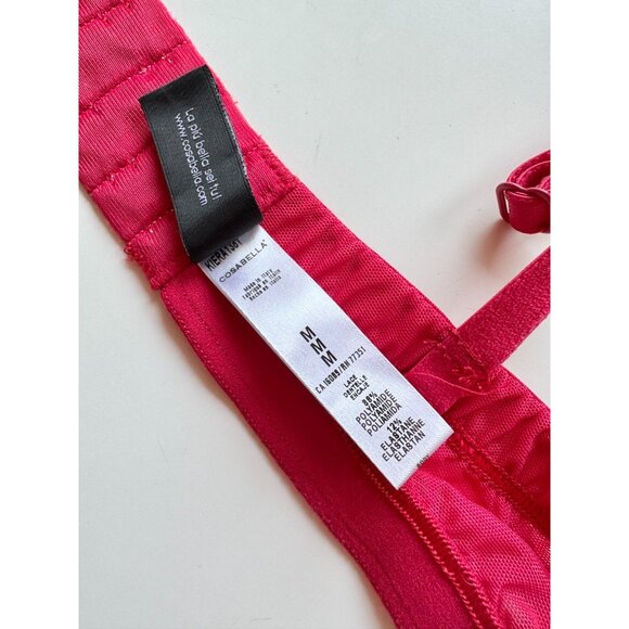 COSABELLA Kiera Mystic Red Sheer Mesh Lace High Neck Bralette Bra, Size M - Picture 11 of 12